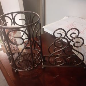 Utensil holder and napkin holder